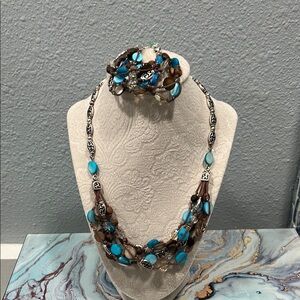 Brighton Riviera Blue Lagoon Necklace and Bracelet Set